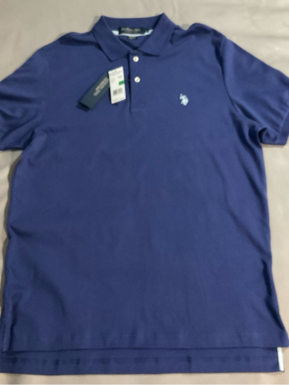 U.S. Polo Assn. Navy Short-Sleeve Polo with Contrast Logo